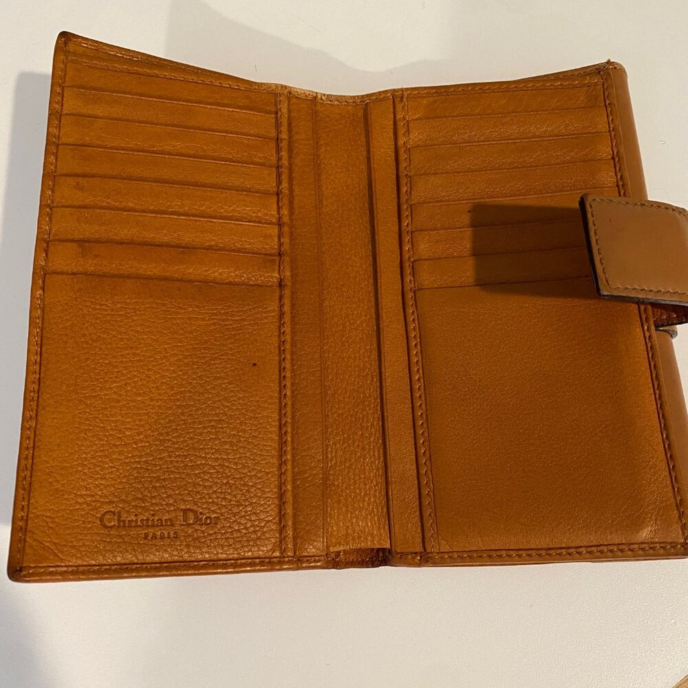 Christian Dior 2002 Calfskin Leather Wallet Brown Gold Hardware 6.5x4‎ - Picture 10 of 11